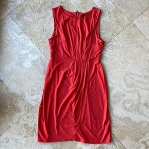 Mossimo for TargetOrange Red dress with cinching at waist and zipper along back
